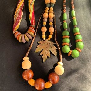 Hand-made Wooden and Clay Necklaces BUNDLE